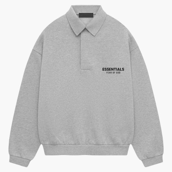 Fear Of God Essentials Fleece Polo Light Heather Gray