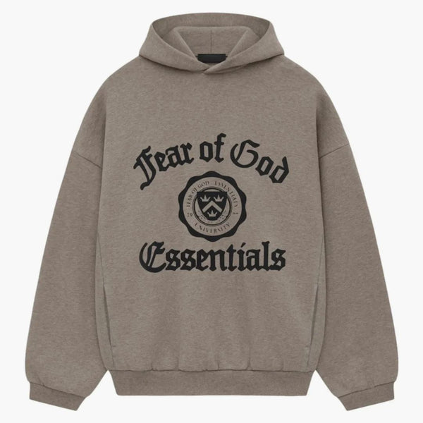 Fear Of God Essentials Heavy Fleece Vintage Shrunken Hoodie Heather Gray