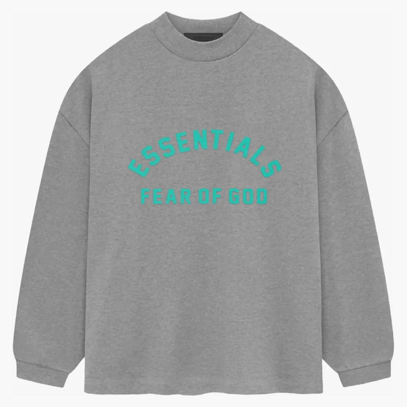 Fear Of God Essentials Heavy Jersey L/s Tee Dark Heather Oatmeal