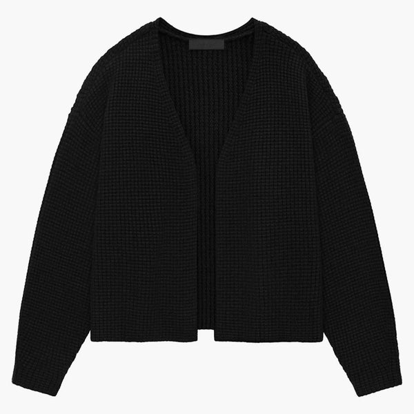 Fear Of God Essentials Heavy Waffle Cardigan Black