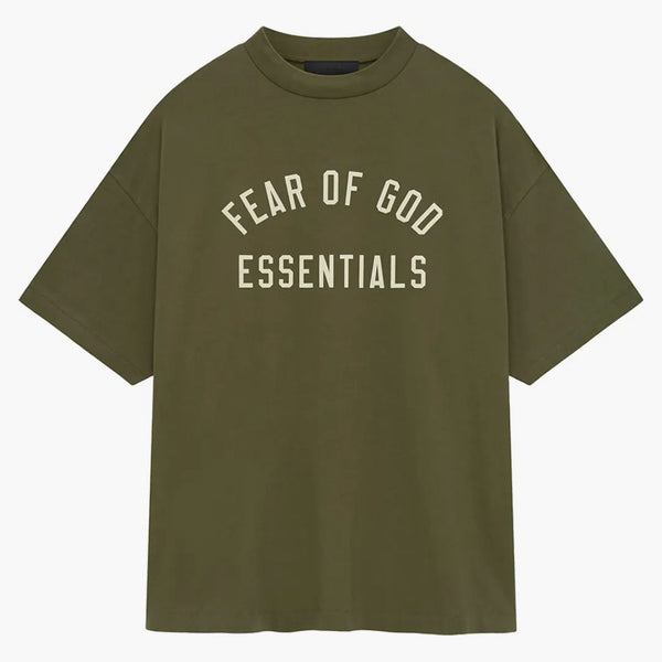 Fear Of God Essentials Jersey Crewneck Tee Military