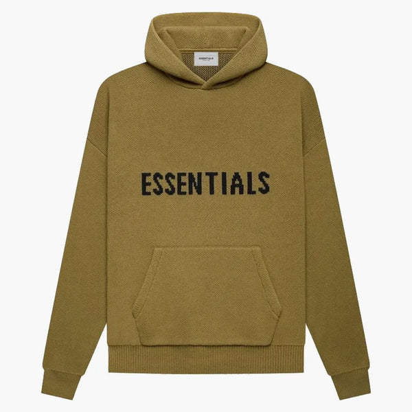 Fear Of God Essentials Knit Pullover Hoodie Amber