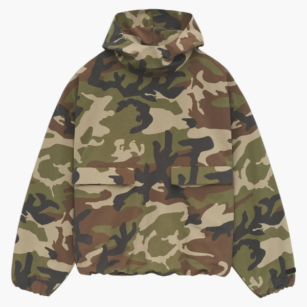 Fear Of God Essentials Military Nylon Hooded Anorak Woodland Camo