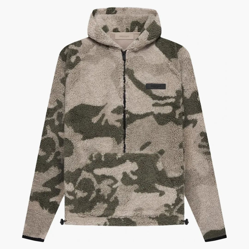 Fear Of God Essentials Polar Fleece Half Zip Hoodie Camo