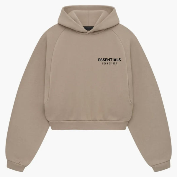 Fear Of God Essentials Women's Fleece Cropped Hoodie Desert Sand