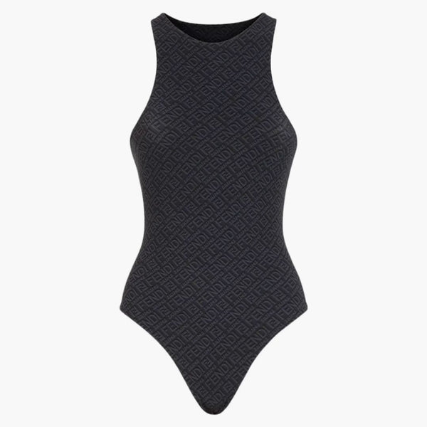 Fendi X Skims High Neck Bodysuit Black