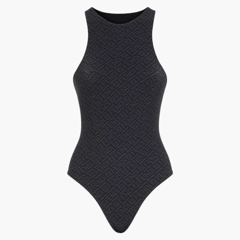 Fendi X Skims High Neck Bodysuit Black