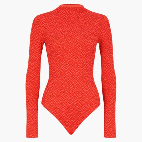 Fendi X Skims Mock Neck Long Sleeve Bodysuit Georgia