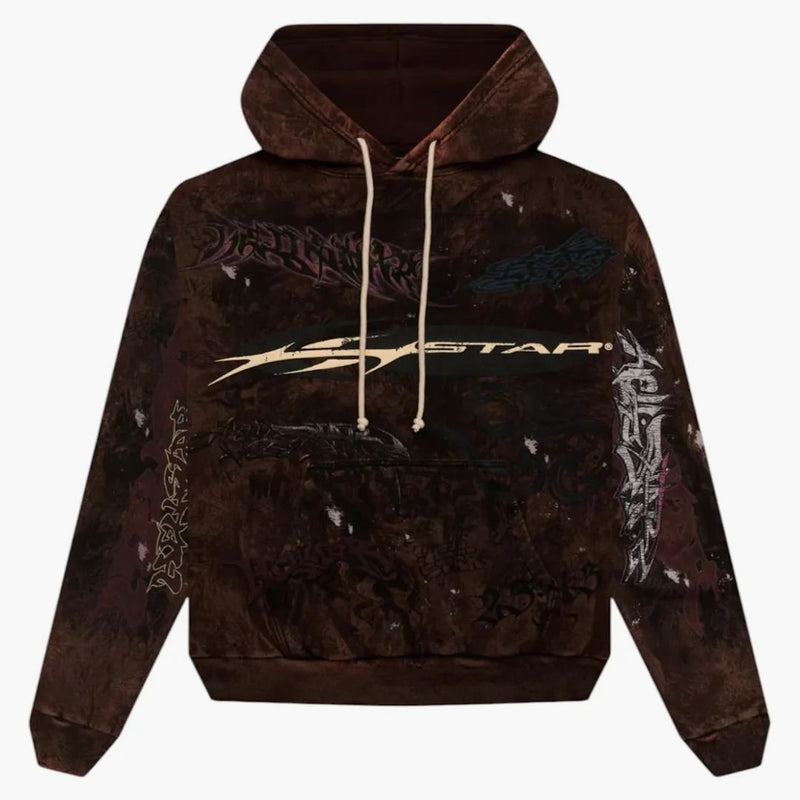 Hellstar Graffiti Hoodie Brown