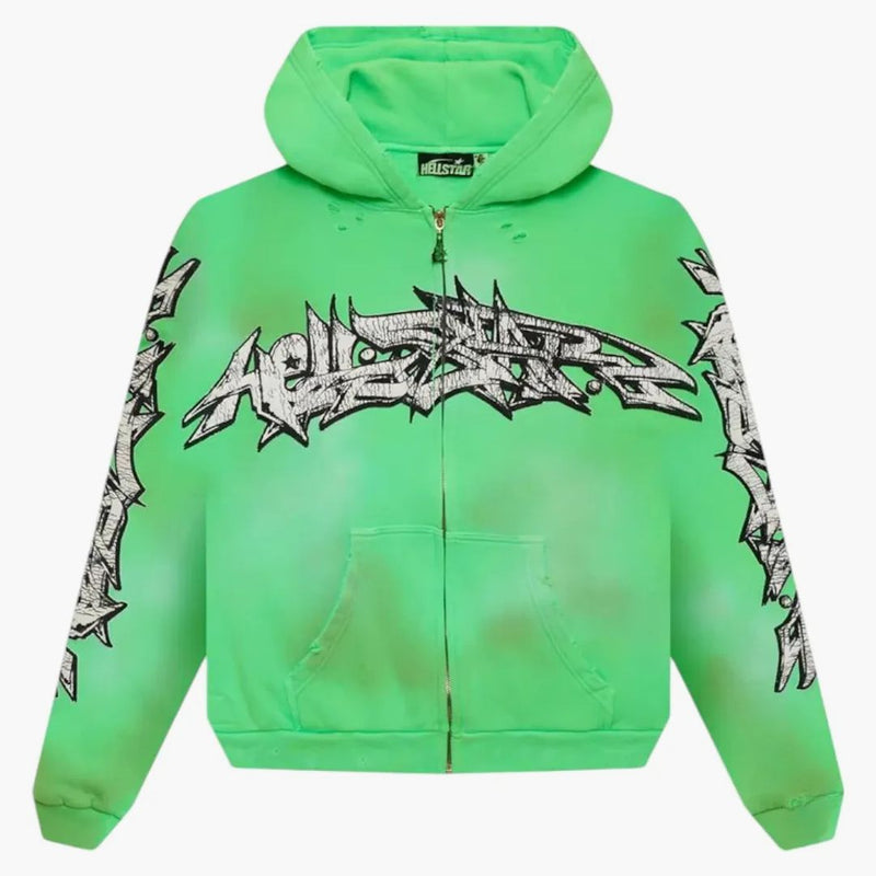 Hellstar Graffiti Zip-up Green