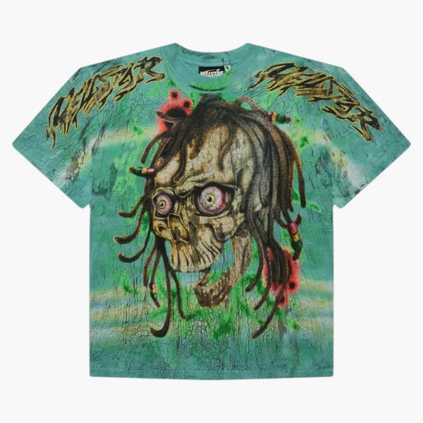 Hellstar Rasta Skull Tye-dye T-shirt Green