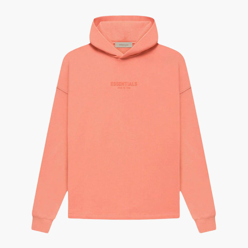 Fear of God Essentials Hoodie Relaxed Coral (FW22) front
