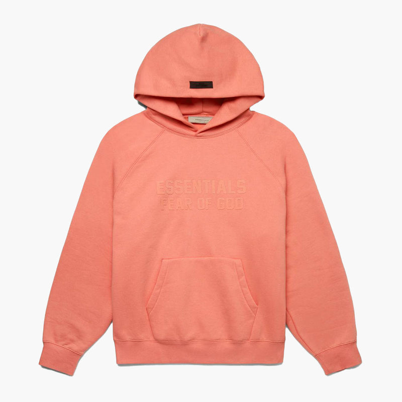 Fear of God Essentials Hoodie Coral (FW22) front