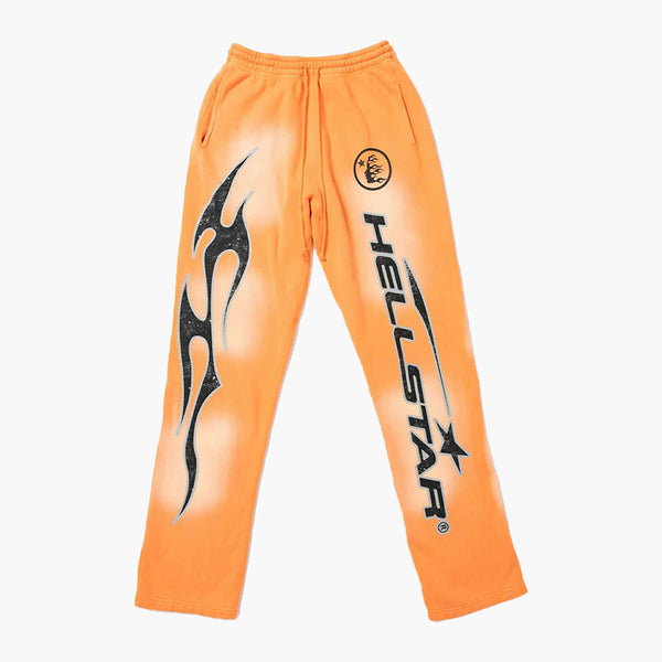 Hellstar Fire Orange Flare Bottom Sweatpants