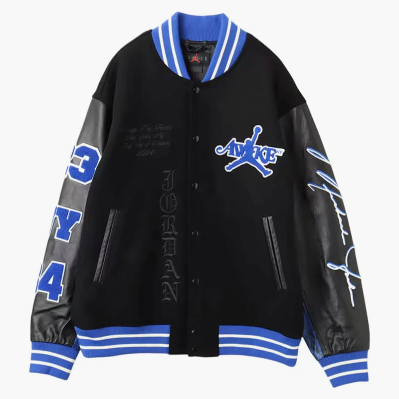 Jordan X Awake Ny Varsity Jacket Black/game Royal