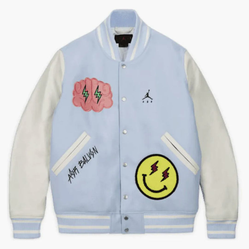 Jordan X J Balvin Varsity Jacket White/blue