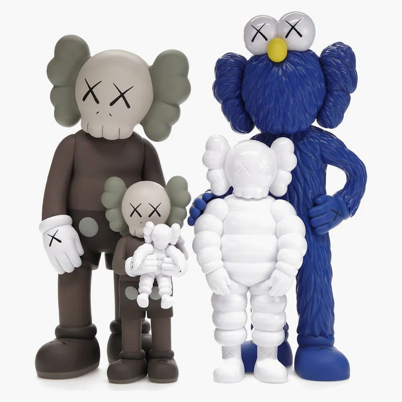 Kaws Family Vinyl Figures Brown/blue/white