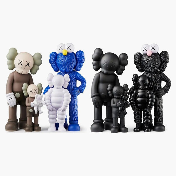 Kaws Family Vinyl Figures Set Brown/white/blue/black