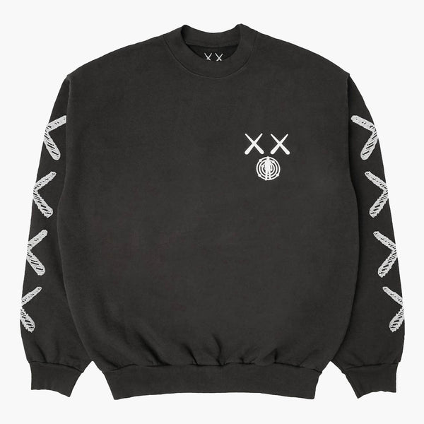 KAWS for Kid Cudi Moon Man Back Print Crewneck Black