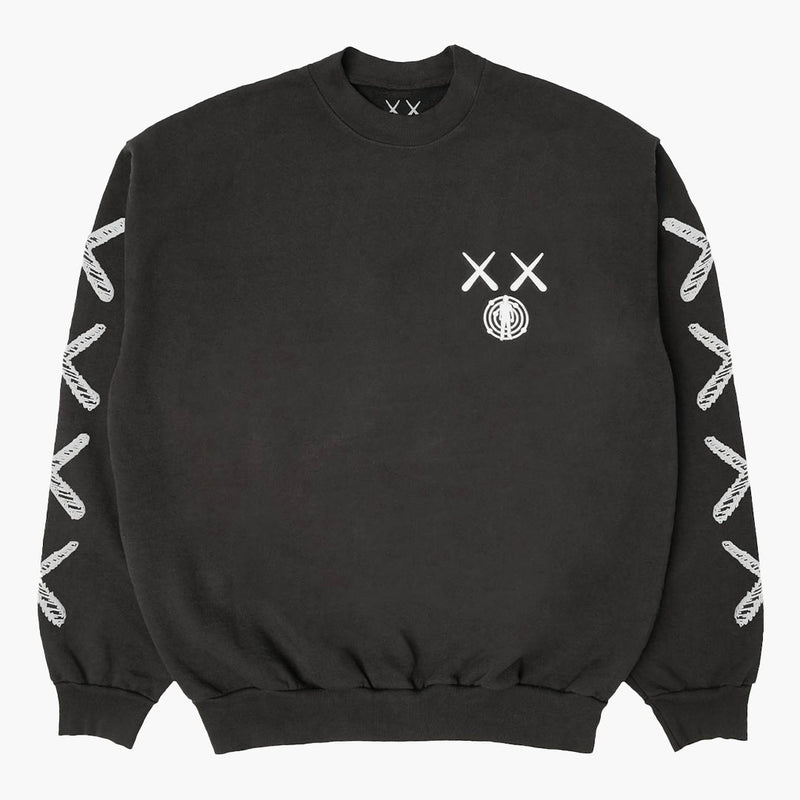 KAWS For Kid Cudi Moon Man Back Print Crewneck Black