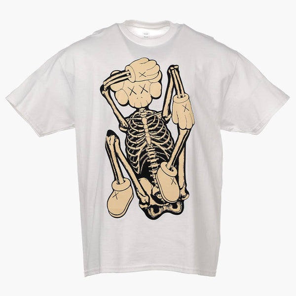 Kaws scheletro nuovo camicia finzione osso bianco