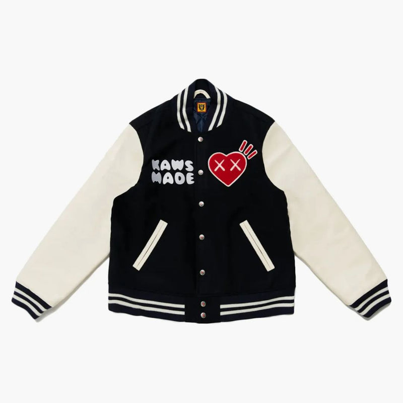 Kaws X Human Made Varsity Jacket Navy