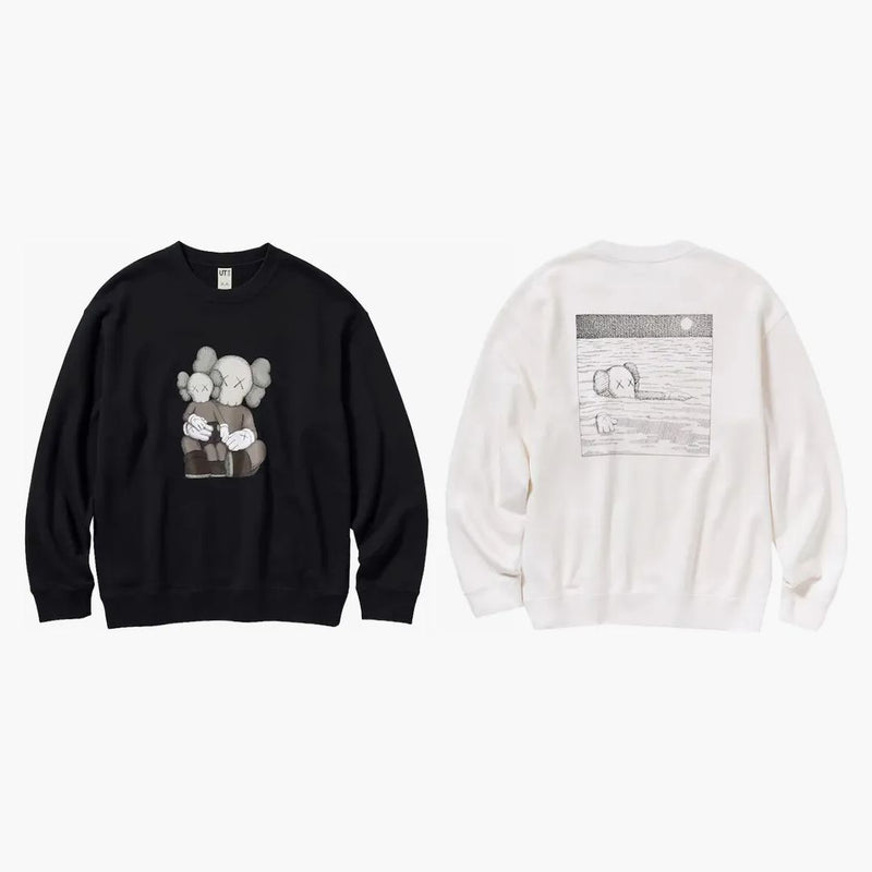 Kaws X Uniqlo Longsleeve Sweatshirt (set Of 2) Off White/black