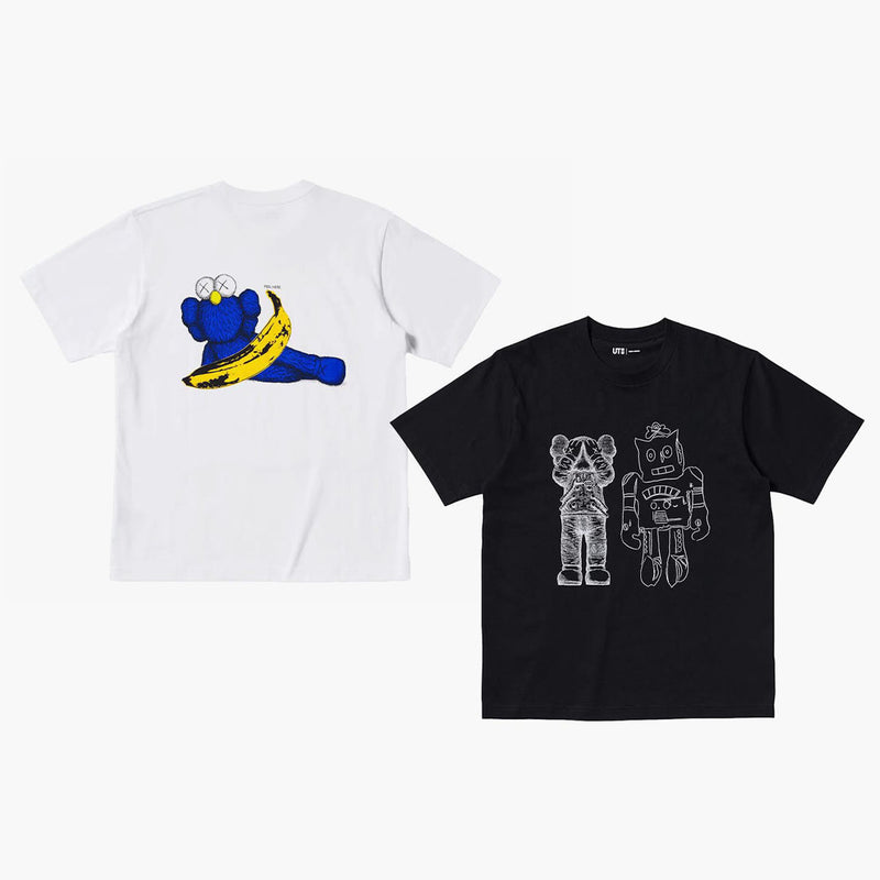 KAWS x Uniqlo Warhol UT Graphic 476351/471321 T-shirt Set White/Black