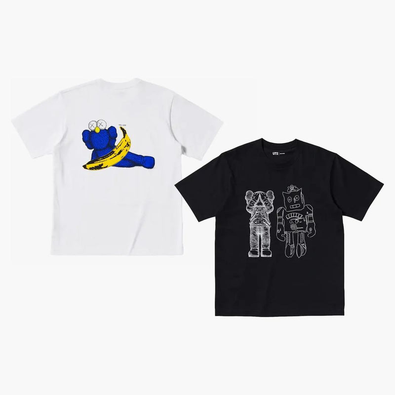 Kaws X Uniqlo Warhol Ut Graphic 476351/471321 T-shirt Set (asia Sizing) White/black