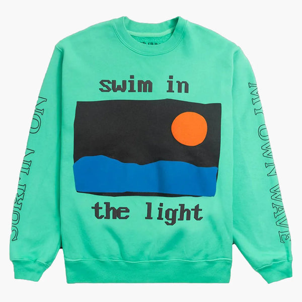 CPFM X Kid Cudi Swim in the Light Rolling Loud Crewneck Teal