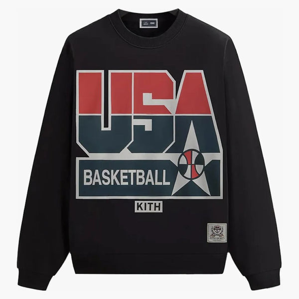 Kith Usa Basketball Legend Vintage Nelson Crewneck Black