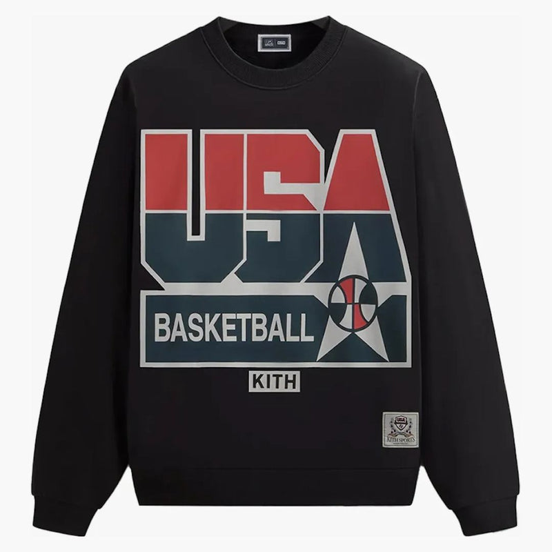 Kith Usa Basketball Legend Vintage Nelson Crewneck Black