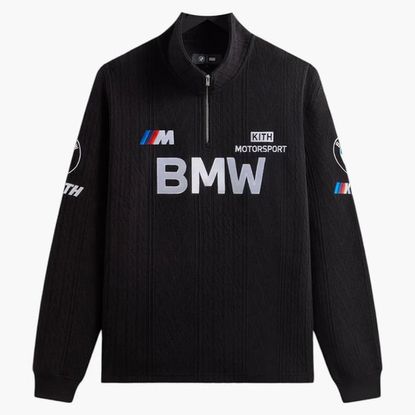 Kith X Bmw Cable Fleece Quarter Zip Black