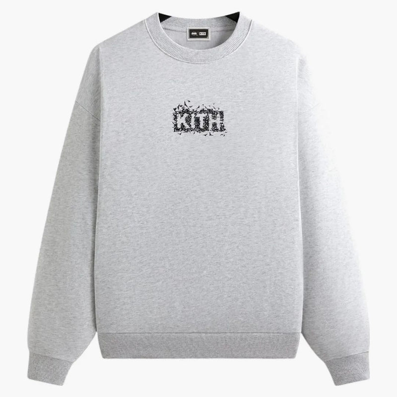 Kith X Batman Bats Vintage Nelson Crewneck Light Heather Grey