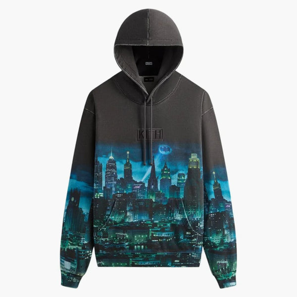 Kith X Batman Gotham Vintage Nelson Hoodie Black