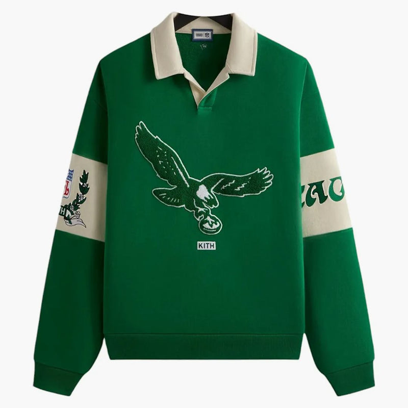 Kith X Nfl 47 Eagles Nelson Collared Pullover Parrot