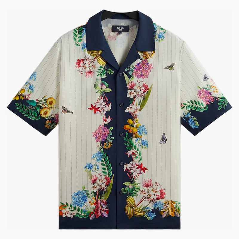 Kith X New York Botanical Garden Pinstripe Floral Thompson Shirt Silk