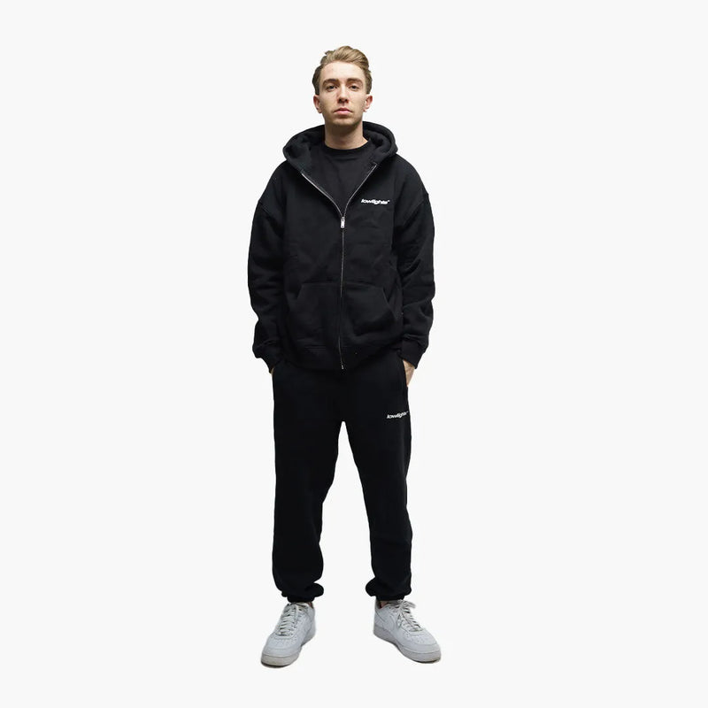 Low Lights Studios Light Zip Up Hoodie Black Model