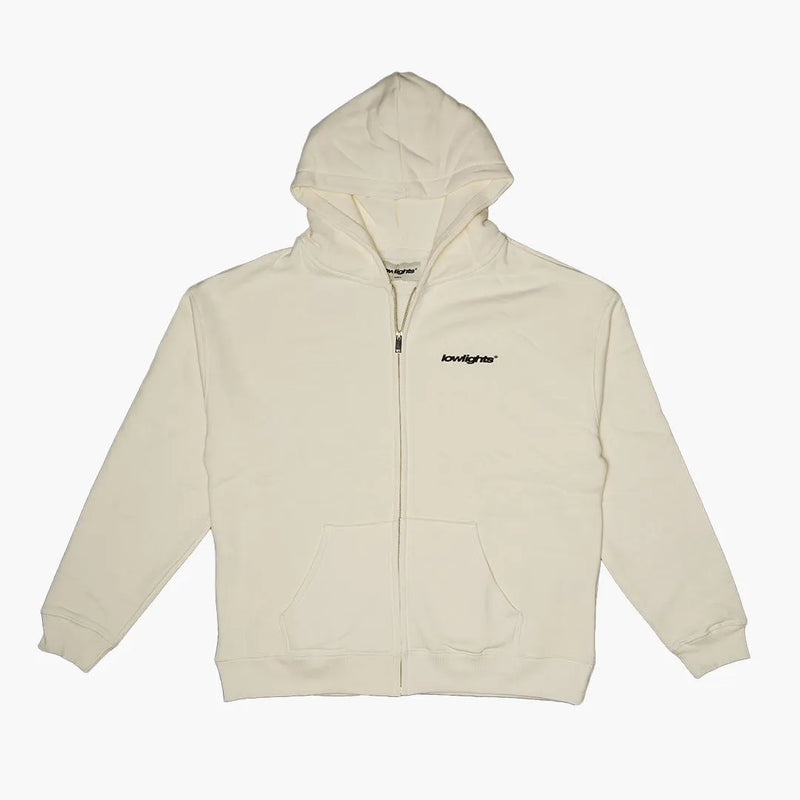 Low Lights Studios Light Zip Up Hoodie Ecru