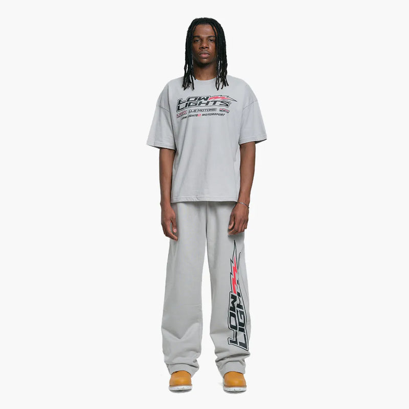 Low Lights Studios Motors Jogger Pants Light Grey Model