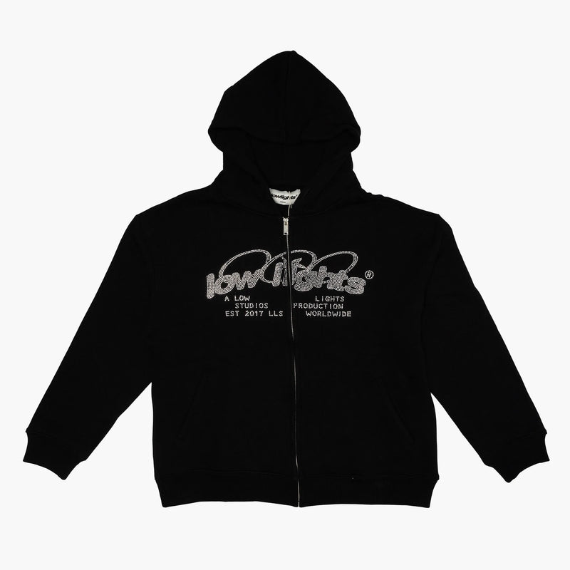 Low Lights Studios Ring Logo RS Zip Up Hoodie Black