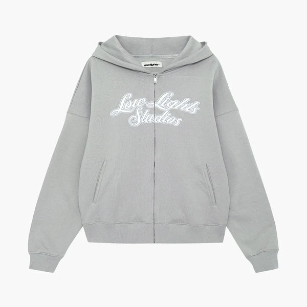 Low Lights Studios Shutter Zip Up Hoodie Light Grey