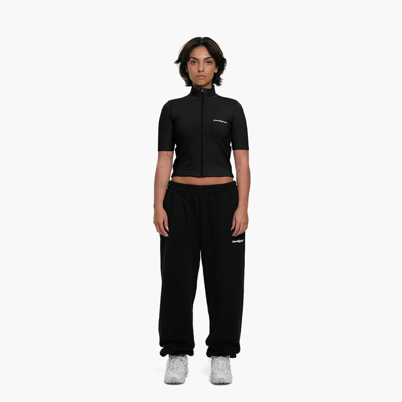 Low Lights Studios Women Basic Zip Tee Black Model