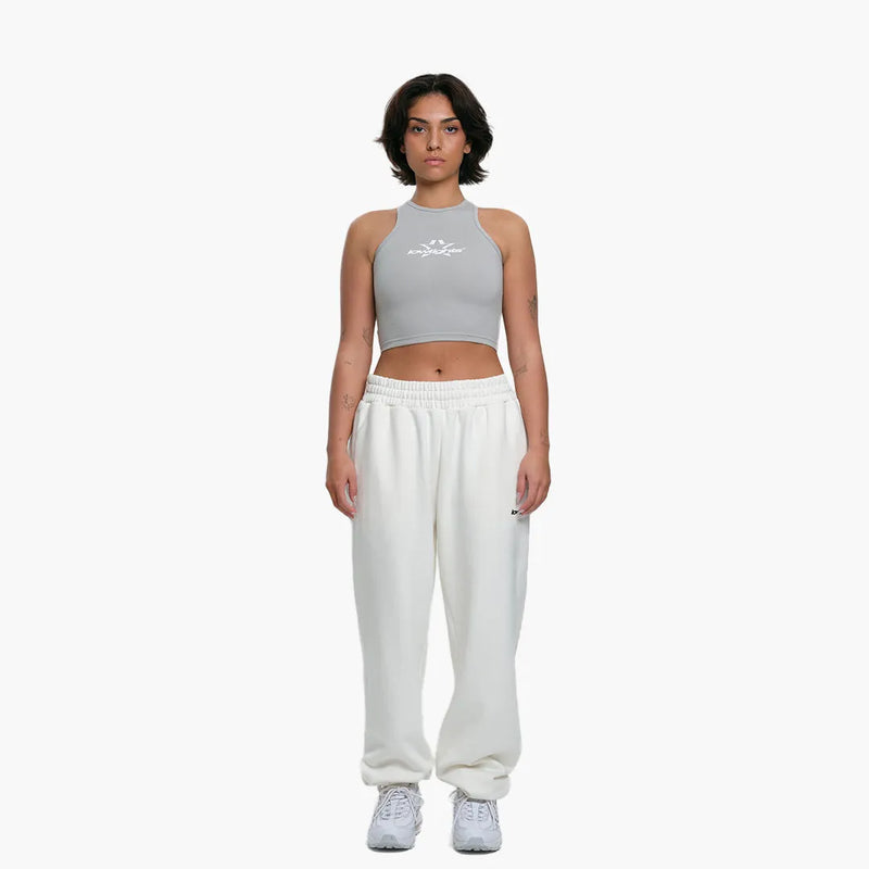 Low Lights Studios Women Superstar Crop Top Light Grey Model