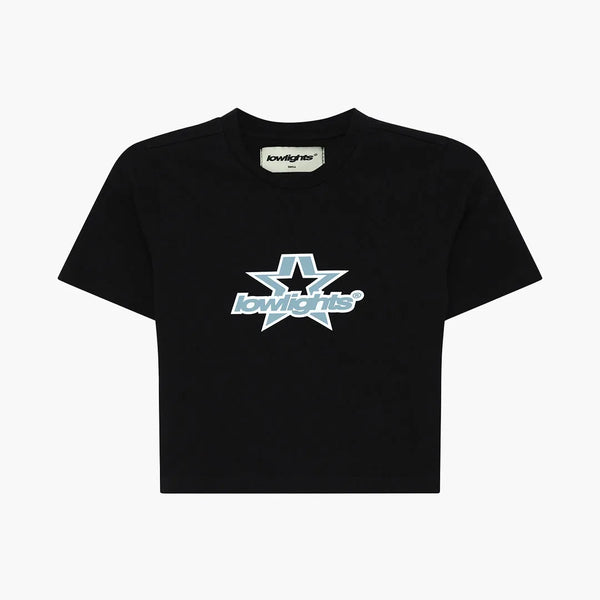 Low Lights Studios Women Super Star Baby Tee Black