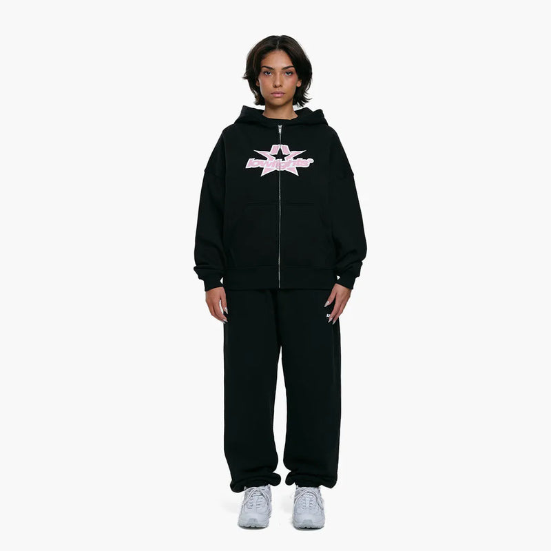 Low Lights Studios Women Superstar Zip Up Hoodie Black Model