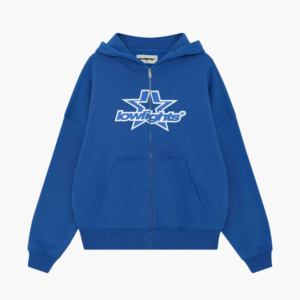 Low Lights Studios Women Superstar Zip Up Hoodie Royal Blue