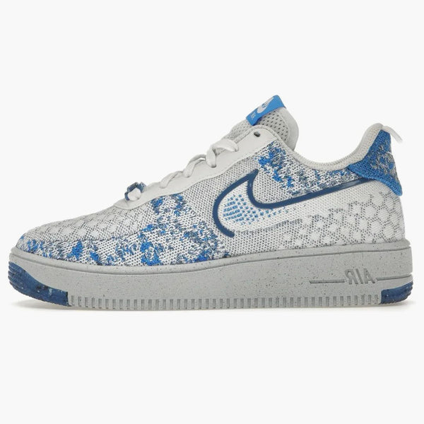 Nike Air Force 1 Low Crater Flyknit White Dark Marina Blue (gs)