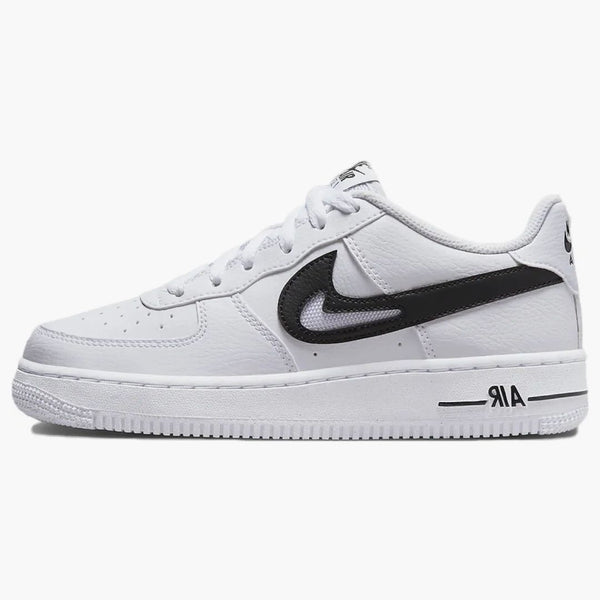 Nike Air Force 1 Low Cut Out Swoosh White Black (gs)