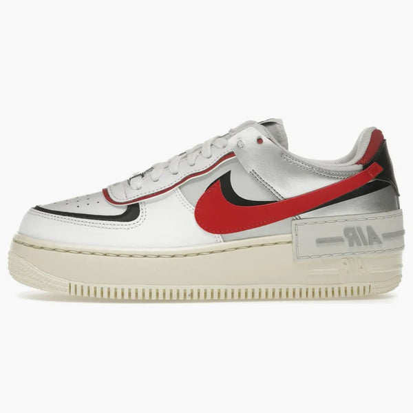 Nike Air Force 1 Low Shadow White Silver Gym Red (women's)